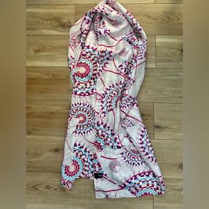 Vintage Pineda Covalin Jacquard Silk Scarf